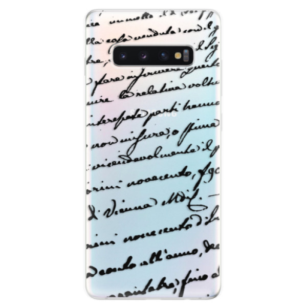 Odolné silikónové puzdro iSaprio - Handwriting 01 - black - Samsung Galaxy S10+