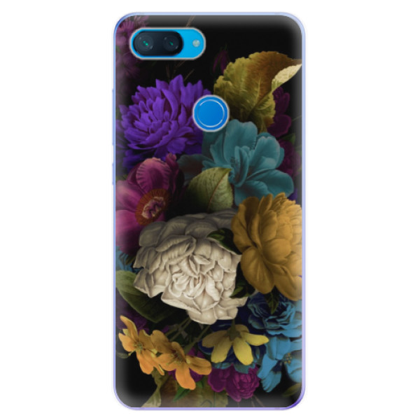 Odolné silikónové puzdro iSaprio - Dark Flowers - Xiaomi Mi 8 Lite