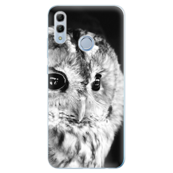 Odolné silikónové puzdro iSaprio - BW Owl - Huawei Honor 10 Lite