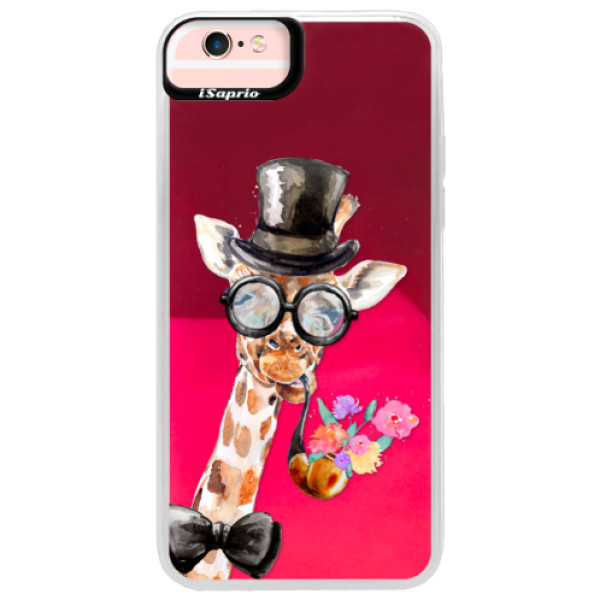 Neónové púzdro Pink iSaprio - Sir Giraffe - iPhone 6 Plus/6S Plus