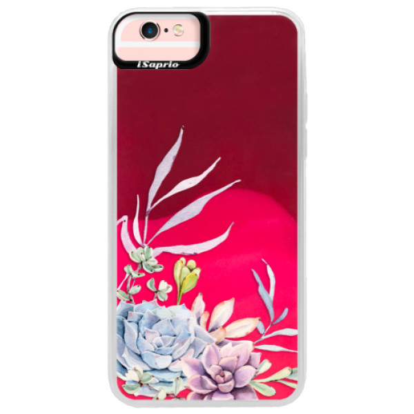 Neónové púzdro Pink iSaprio - Succulent 01 - iPhone 6 Plus/6S Plus