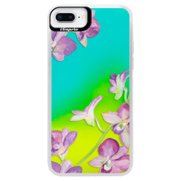 Neónové puzdro Blue iSaprio - Purple Orchid - iPhone 8 Plus