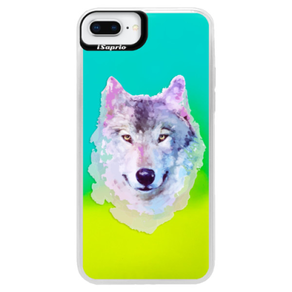 Neónové puzdro Blue iSaprio - Wolf 01 - iPhone 8 Plus