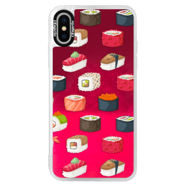 Neónové púzdro Pink iSaprio - Sushi Pattern - iPhone X