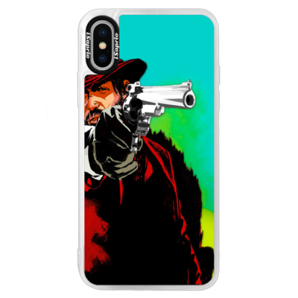 Neónové puzdro Blue iSaprio - Red Sheriff - iPhone X