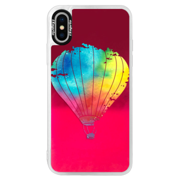 Neónové púzdro Pink iSaprio - Flying Baloon 01 - iPhone XS