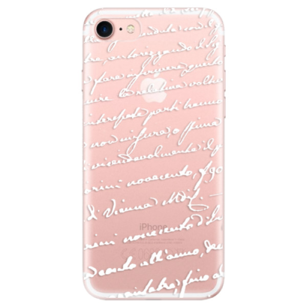 Odolné silikónové puzdro iSaprio - Handwriting 01 - white - iPhone 7
