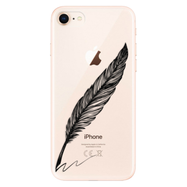 Odolné silikónové puzdro iSaprio - Writing By Feather - black - iPhone 8