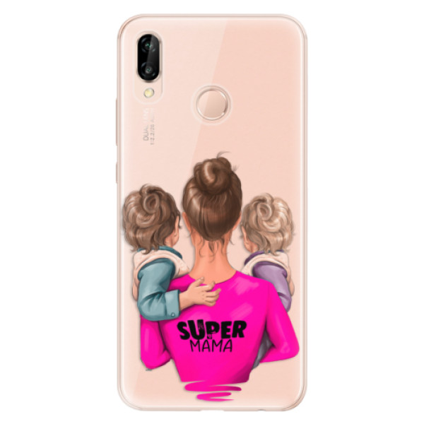 Odolné silikónové puzdro iSaprio - Super Mama - Two Boys - Huawei P20 Lite