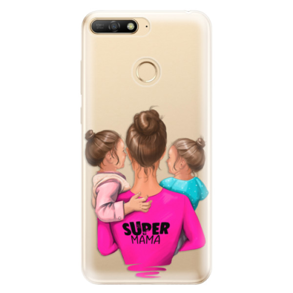 Odolné silikónové puzdro iSaprio - Super Mama - Two Girls - Huawei Y6 Prime 2018