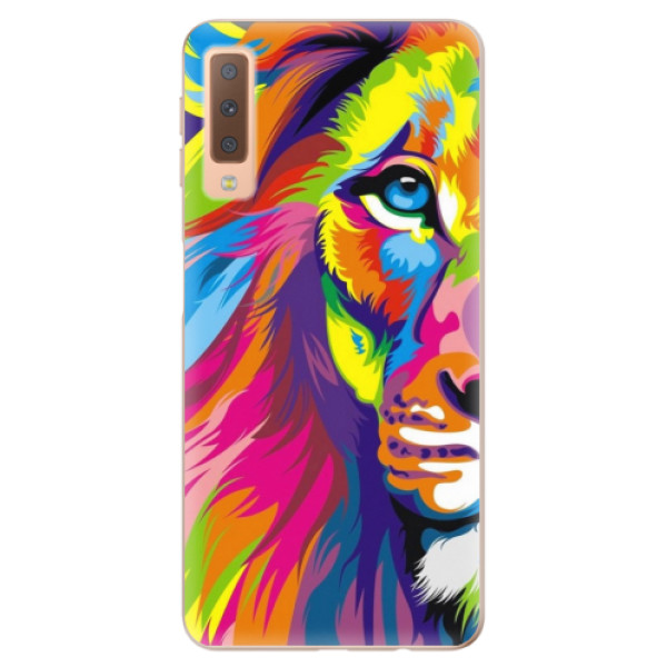 Odolné silikónové puzdro iSaprio - Rainbow Lion - Samsung Galaxy A7 (2018)