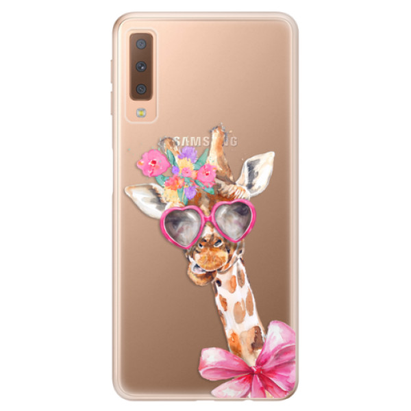 Odolné silikónové puzdro iSaprio - Lady Giraffe - Samsung Galaxy A7 (2018)