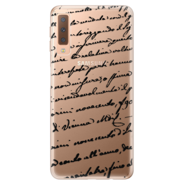 Odolné silikónové puzdro iSaprio - Handwriting 01 - black - Samsung Galaxy A7 (2018)