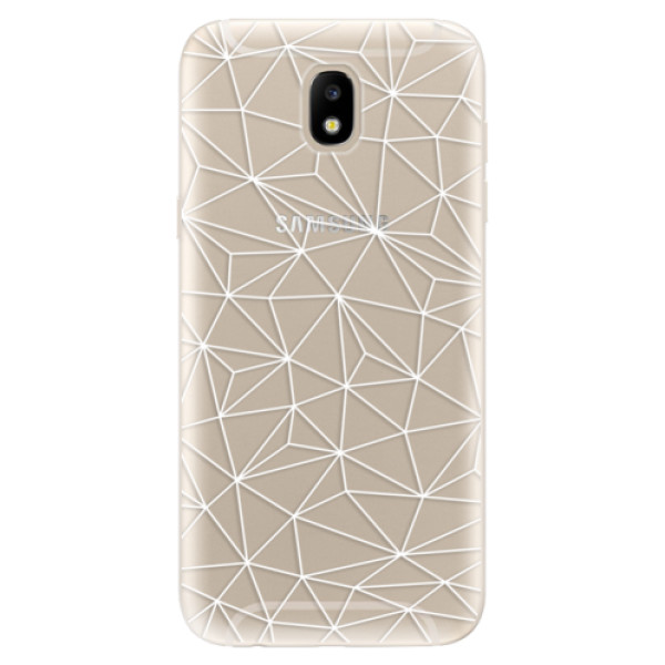 Odolné silikónové puzdro iSaprio - Abstract Triangles 03 - white - Samsung Galaxy J5 2017