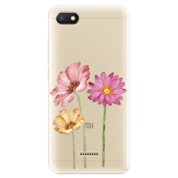 Odolné silikónové puzdro iSaprio - Three Flowers - Xiaomi Redmi 6A