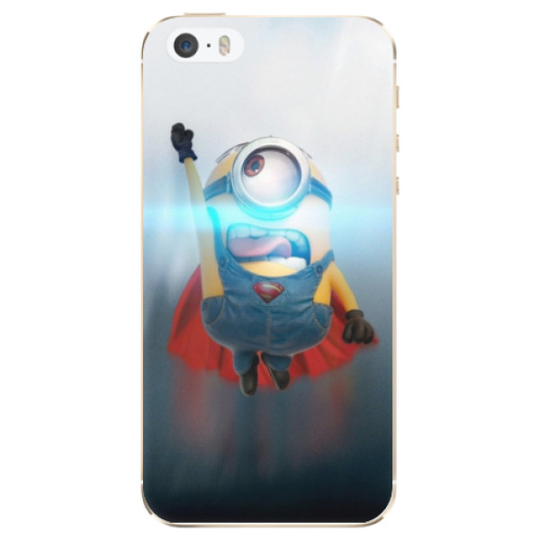Odolné silikónové puzdro iSaprio - Mimons Superman 02 - iPhone 5/5S/SE