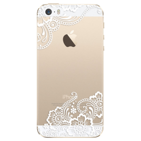 Odolné silikónové puzdro iSaprio - White Lace 02 - iPhone 5/5S/SE