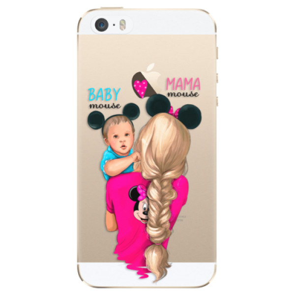 Odolné silikónové puzdro iSaprio - Mama Mouse Blonde and Boy - iPhone 5/5S/SE