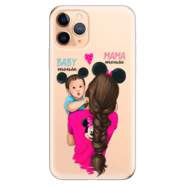 Odolné silikónové puzdro iSaprio - Mama Mouse Brunette and Boy - iPhone 11 Pro