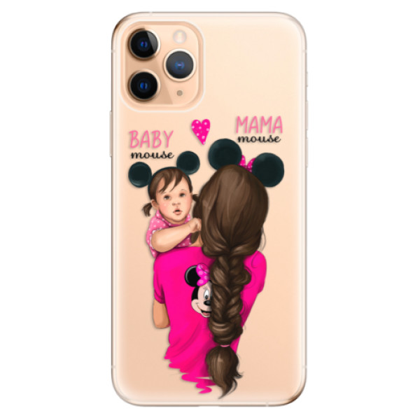 Odolné silikónové puzdro iSaprio - Mama Mouse Brunette and Girl - iPhone 11 Pro