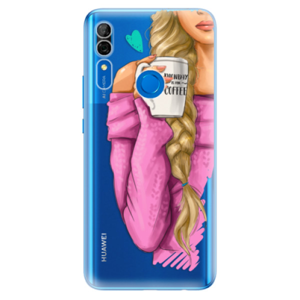 Odolné silikónové puzdro iSaprio - My Coffe and Blond Girl - Huawei P Smart Z