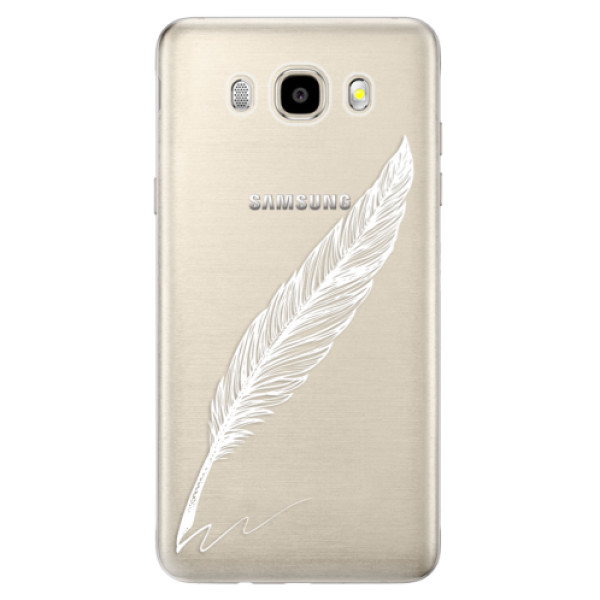 Odolné silikónové puzdro iSaprio - Writing By Feather - white - Samsung Galaxy J5 2016