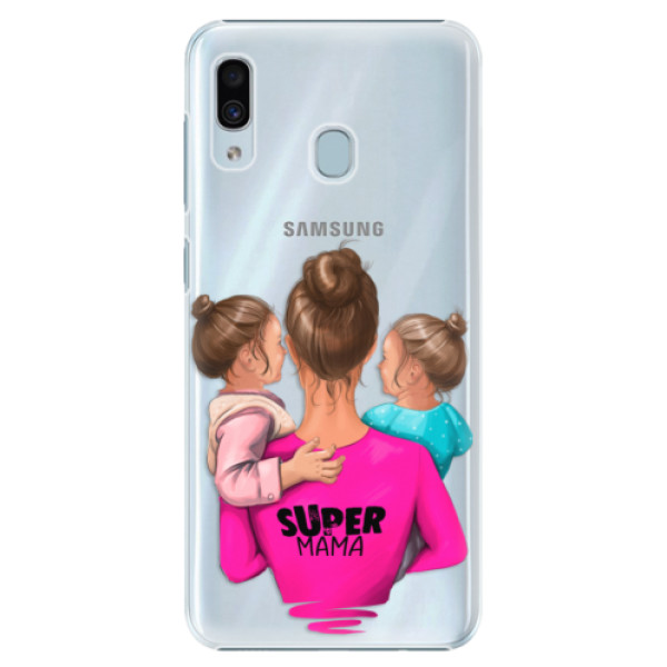 Plastové puzdro iSaprio - Super Mama - Two Girls - Samsung Galaxy A20