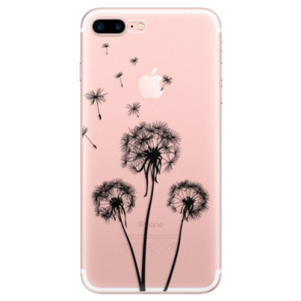Odolné silikónové puzdro iSaprio - Three Dandelions - black - iPhone 7 Plus