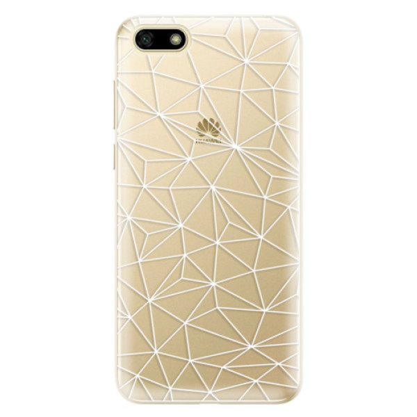 Odolné silikónové puzdro iSaprio - Abstract Triangles 03 - white - Huawei Y5 2018