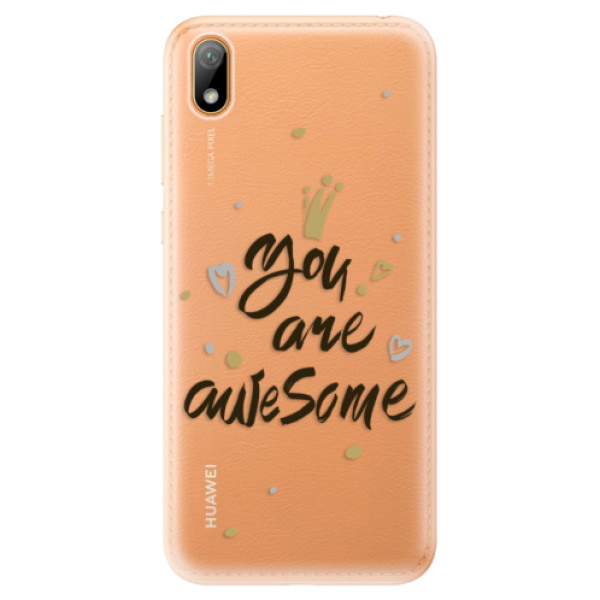 Odolné silikónové puzdro iSaprio - You Are Awesome - black - Huawei Y5 2019