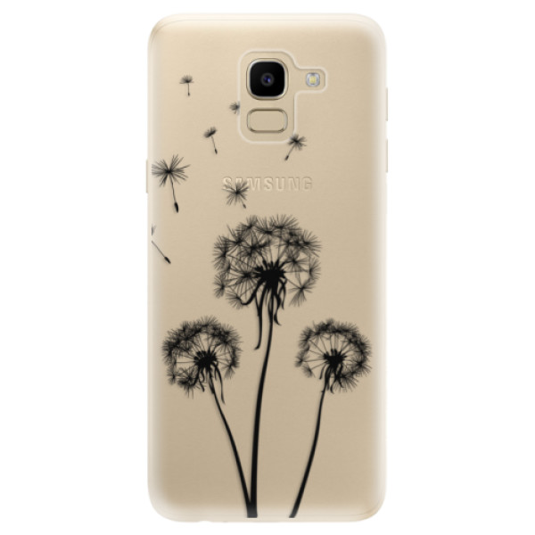 Odolné silikónové puzdro iSaprio - Three Dandelions - black - Samsung Galaxy J6