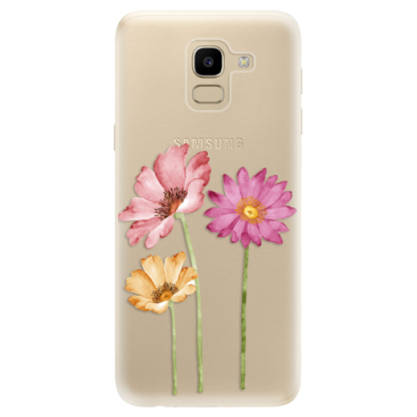 Odolné silikónové puzdro iSaprio - Three Flowers - Samsung Galaxy J6