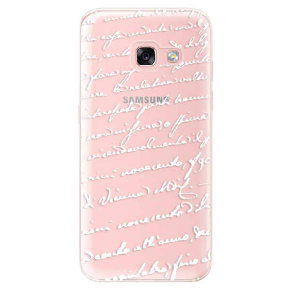 Odolné silikónové puzdro iSaprio - Handwriting 01 - white - Samsung Galaxy A3 2017