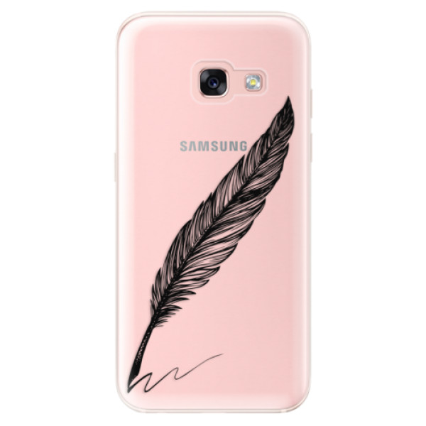 Odolné silikónové puzdro iSaprio - Writing By Feather - black - Samsung Galaxy A3 2017