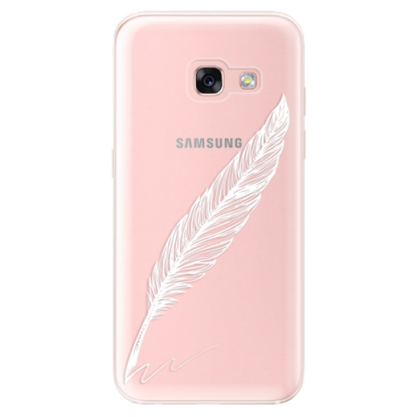 Odolné silikónové puzdro iSaprio - Writing By Feather - white - Samsung Galaxy A3 2017