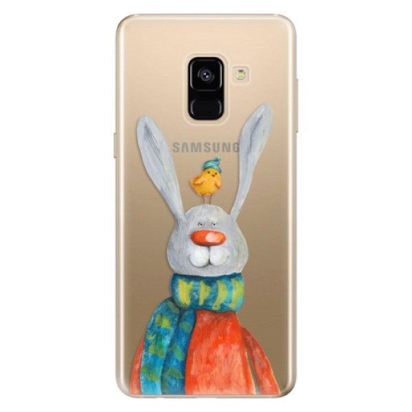 Odolné silikónové puzdro iSaprio - Rabbit And Bird - Samsung Galaxy A8 2018