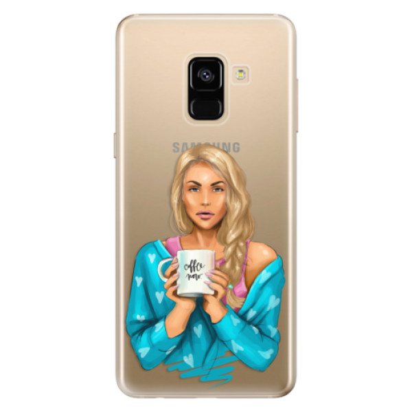 Odolné silikónové puzdro iSaprio - Coffe Now - Blond - Samsung Galaxy A8 2018