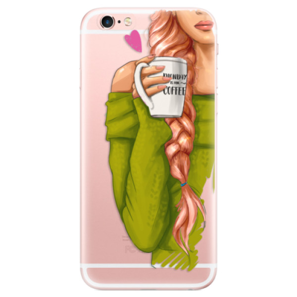 Odolné silikónové puzdro iSaprio - My Coffe and Redhead Girl - iPhone 6 Plus/6S Plus