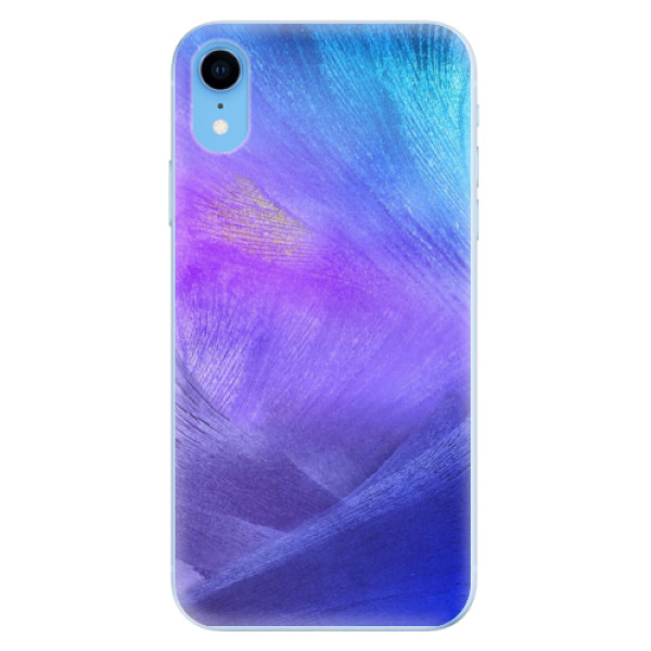 Odolné silikónové puzdro iSaprio - Purple Feathers - iPhone XR