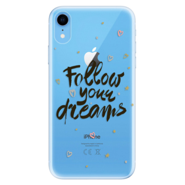 Odolné silikónové puzdro iSaprio - Follow Your Dreams - black - iPhone XR