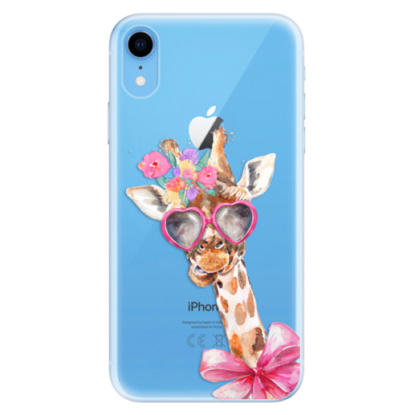 Odolné silikónové puzdro iSaprio - Lady Giraffe - iPhone XR