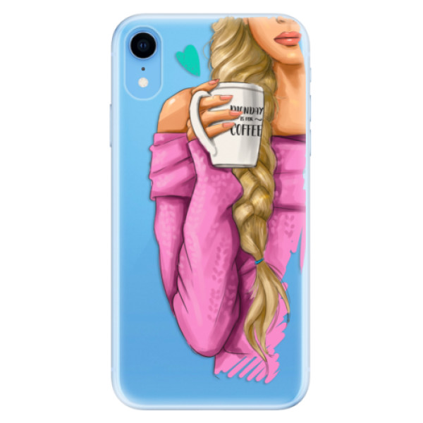 Odolné silikónové puzdro iSaprio - My Coffe and Blond Girl - iPhone XR