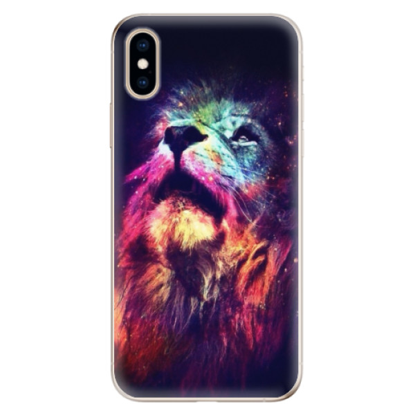 Odolné silikónové puzdro iSaprio - Lion in Colors - iPhone XS