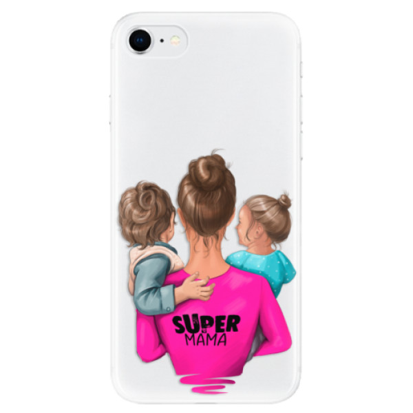 Odolné silikónové puzdro iSaprio - Super Mama - Boy and Girl - iPhone SE 2020