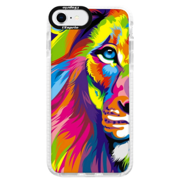 Silikónové puzdro Bumper iSaprio - Rainbow Lion - iPhone SE 2020