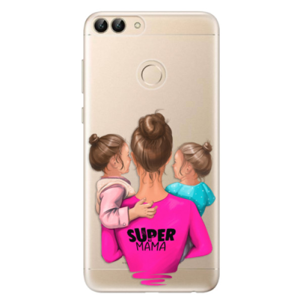 Odolné silikónové puzdro iSaprio - Super Mama - Two Girls - Huawei P Smart