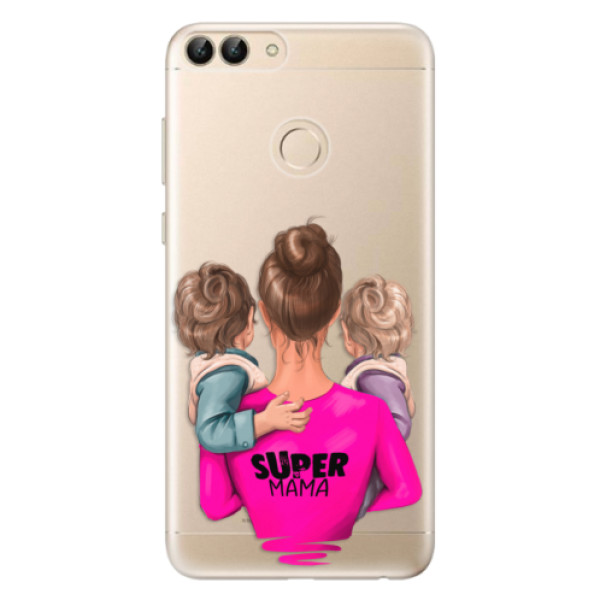 Odolné silikónové puzdro iSaprio - Super Mama - Two Boys - Huawei P Smart