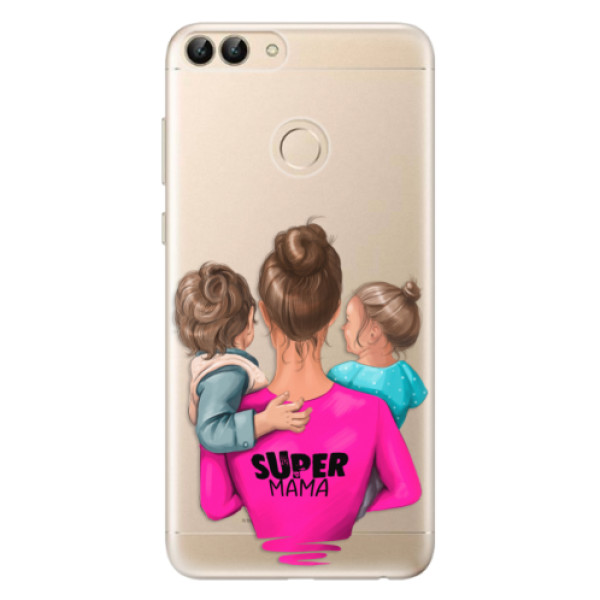 Odolné silikónové puzdro iSaprio - Super Mama - Boy and Girl - Huawei P Smart