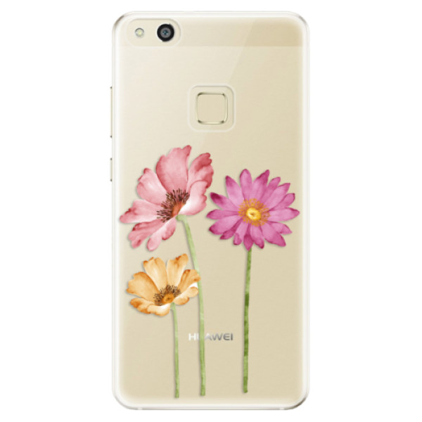 Odolné silikónové puzdro iSaprio - Three Flowers - Huawei P10 Lite