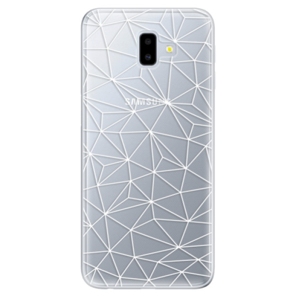 Odolné silikónové puzdro iSaprio - Abstract Triangles 03 - white - Samsung Galaxy J6+